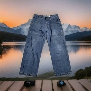👖Vintage Levis Silver Tab Jeans Mens 34x29 Double Knee Carpenter Baggy 90's